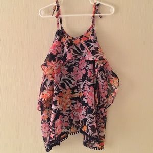 NEW Ella Moss Asymmetrical Floral Shirt Size 12